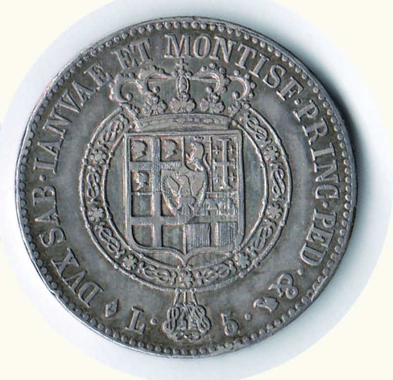 reverse: VITTORIO EMANUELE I - 5 Lire 1820.