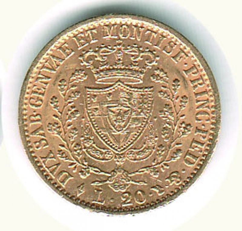 reverse: CARLO FELICE - 20 Lire 1827 To