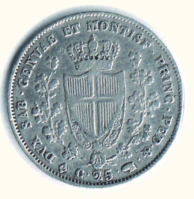 reverse: CARLO FELICE - 25 Centesimi 1829