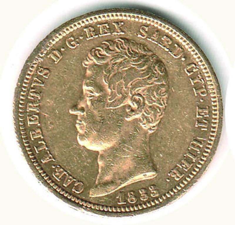 obverse: CARLO ALBERTO - 50 Lire 1833 To.