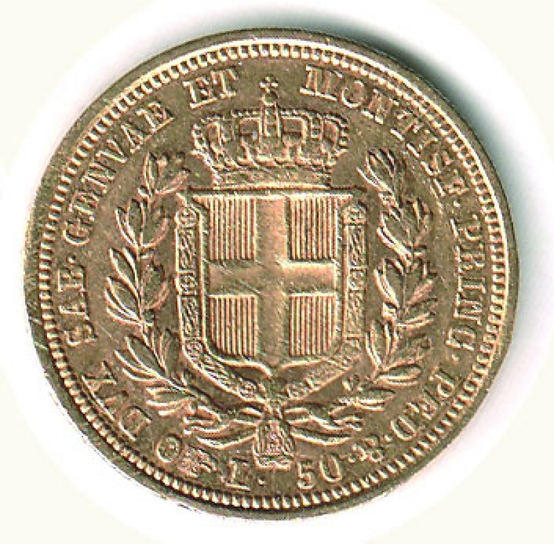 reverse: CARLO ALBERTO - 50 Lire 1833 To.
