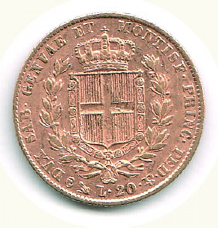 reverse: CARLO ALBERTO - 20 Lire 1841 Ge.