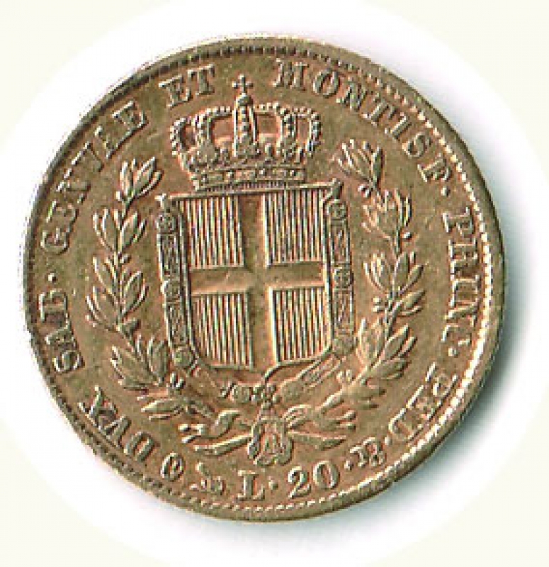 reverse: CARLO ALBERTO - 20 Lire 1848 Ge.