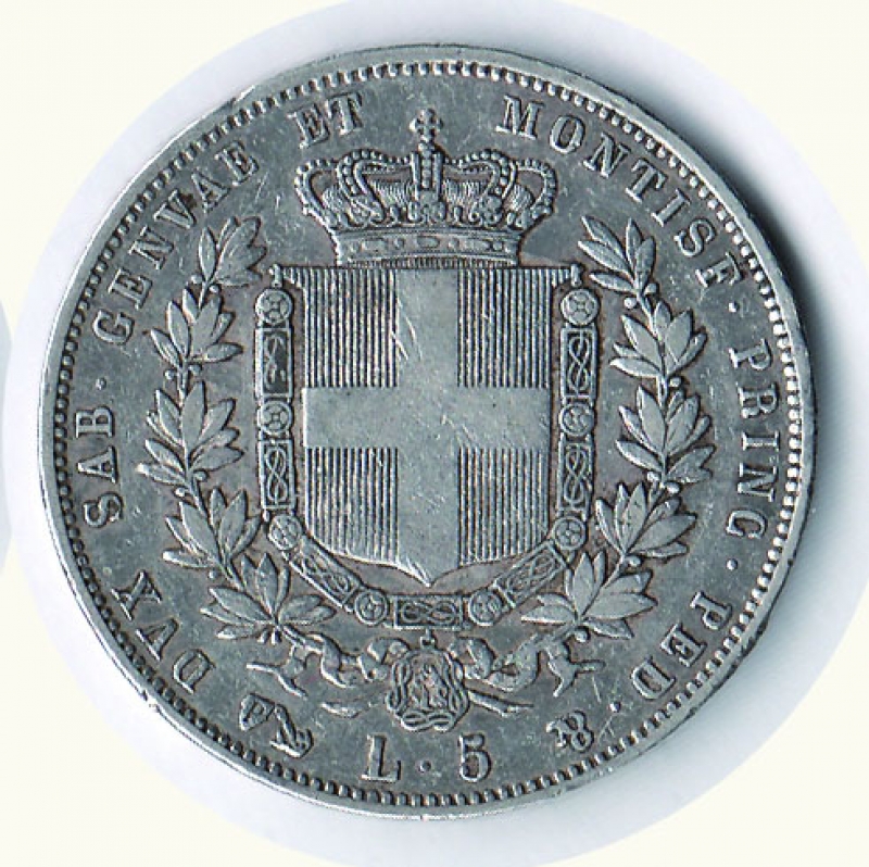 reverse: VITTORIO EMANUELE II - 10  Lire 1850 Ge.