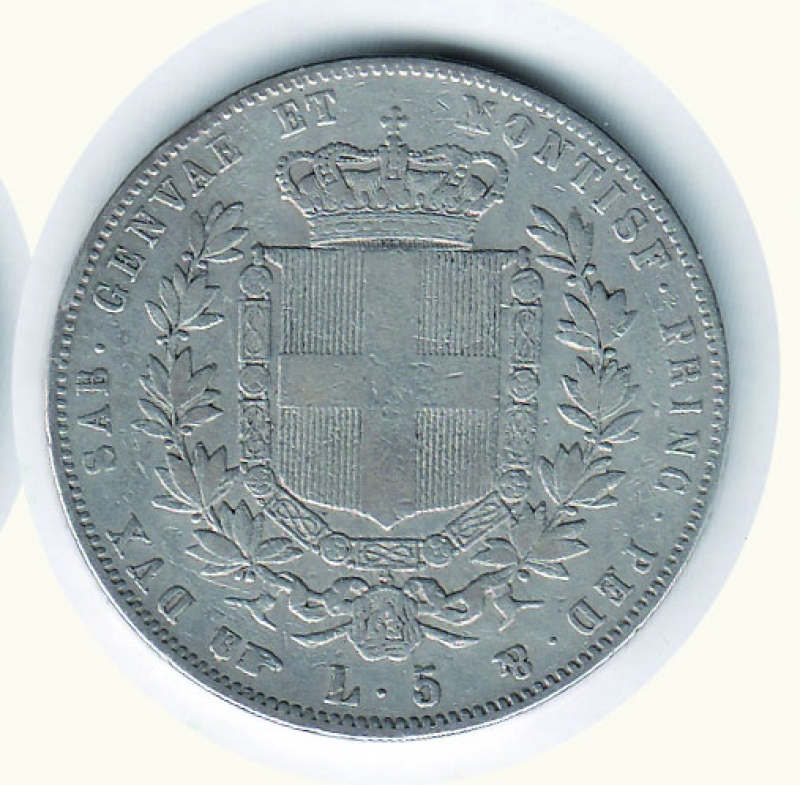 reverse: Vittorio Emanuele II - 5 Lire 1854 TO
