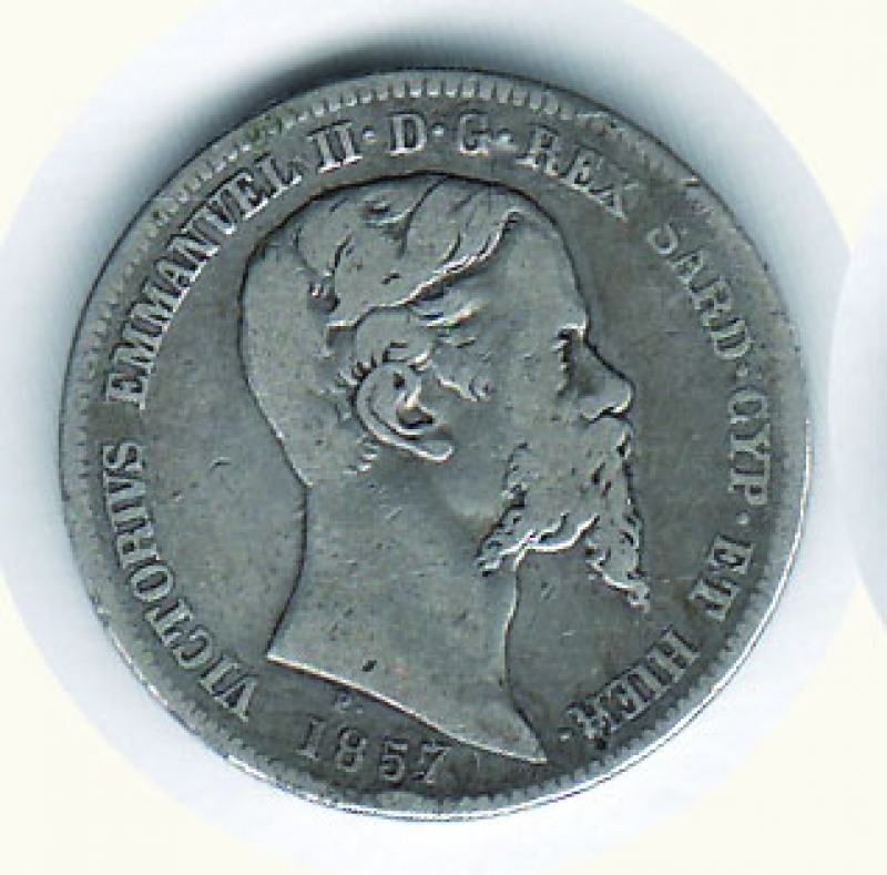 obverse: VITTORIO EMANUELE II - Lira 1857 To.