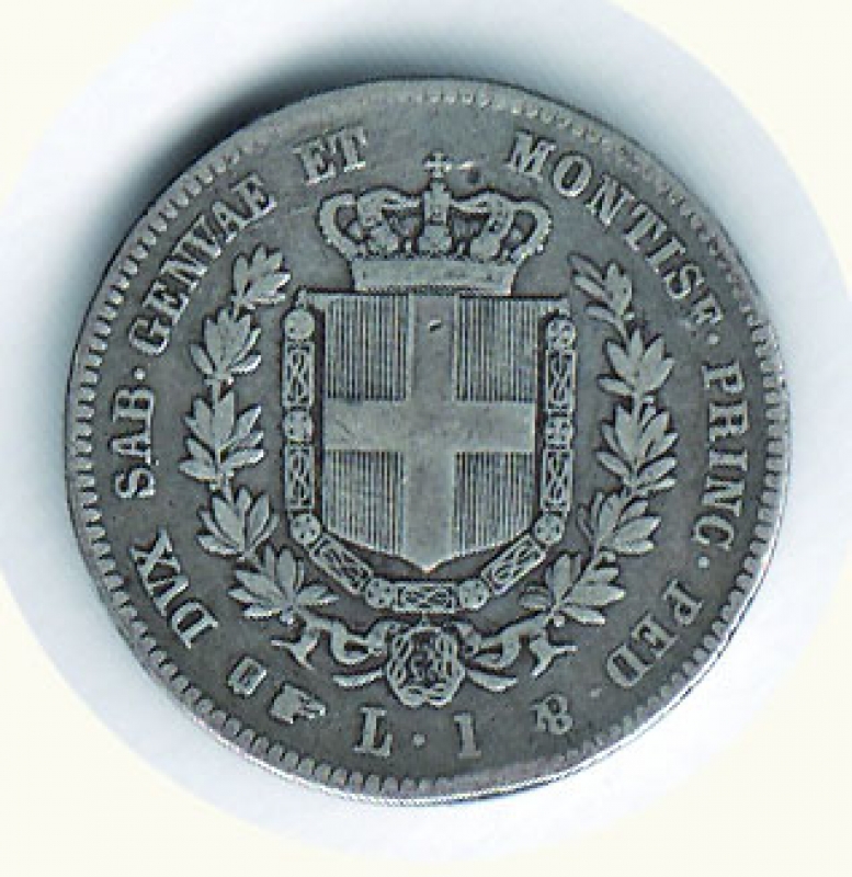 reverse: VITTORIO EMANUELE II - Lira 1857 To.