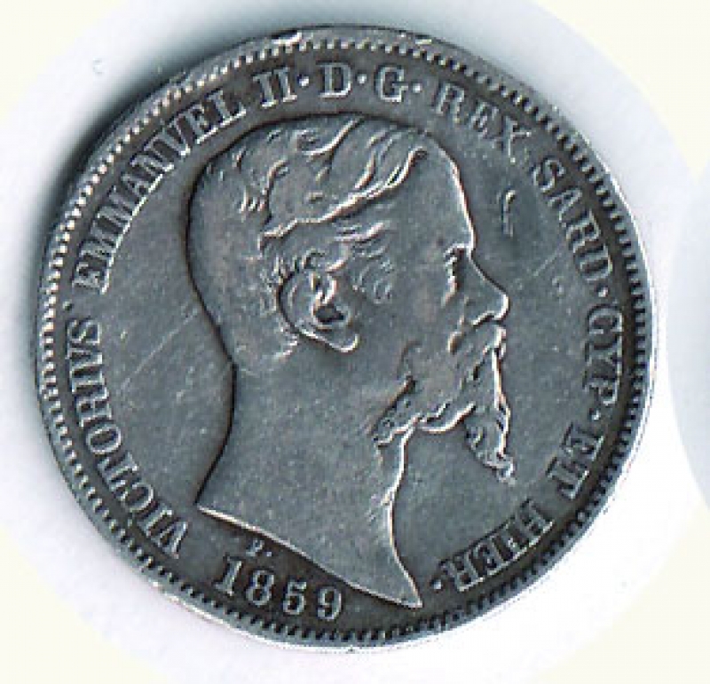 obverse: VITTORIO EMANUELE II - Lira 1859 Mi.