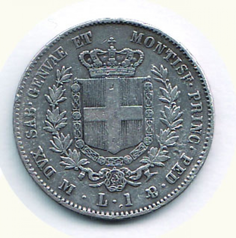 reverse: VITTORIO EMANUELE II - Lira 1859 Mi.