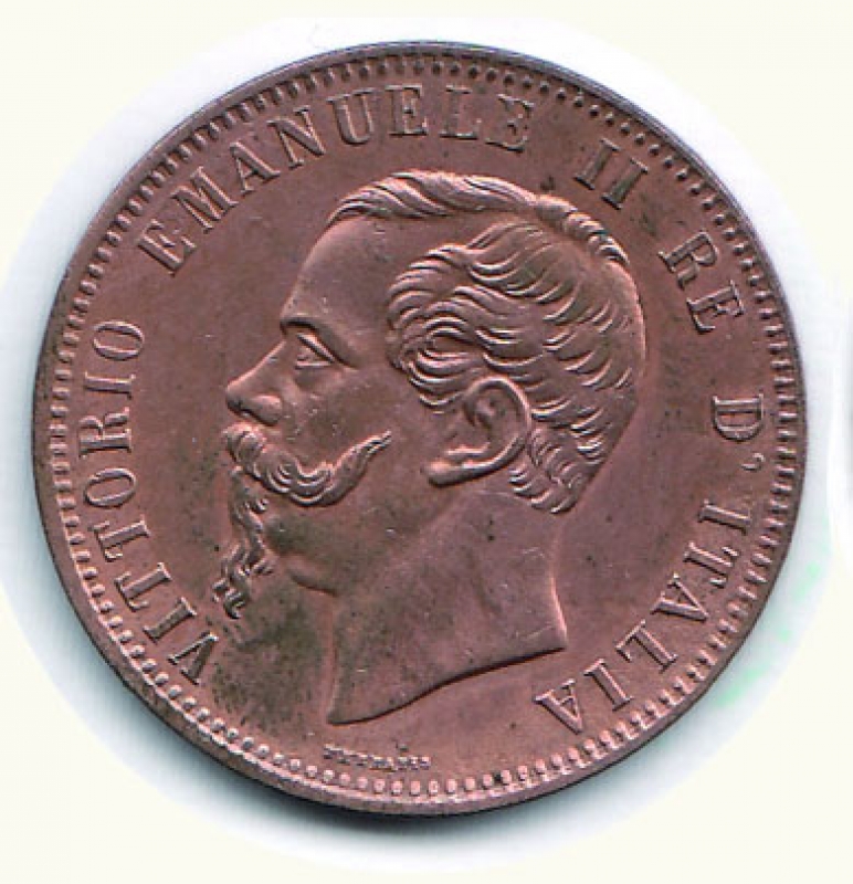 obverse: VITTORIO EMANUELE II - 10 Cent. 1866 To.