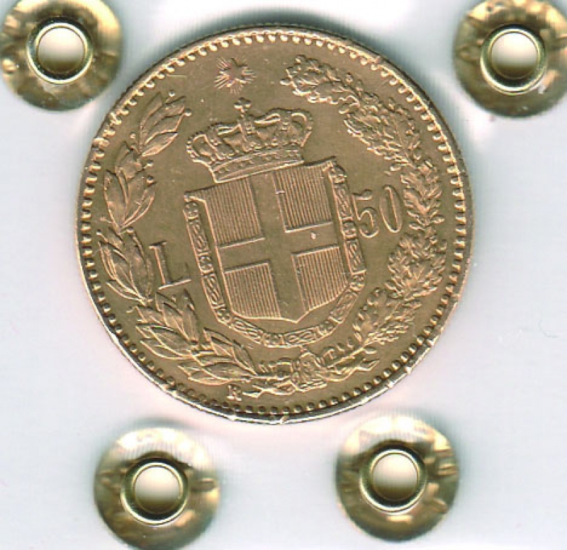 reverse: Umberto I - 50 Lire 1888