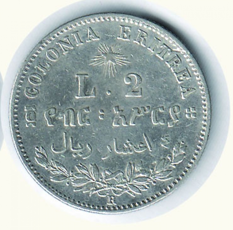reverse: UMBERTO I - 2 Lire 1890 Eritrea.