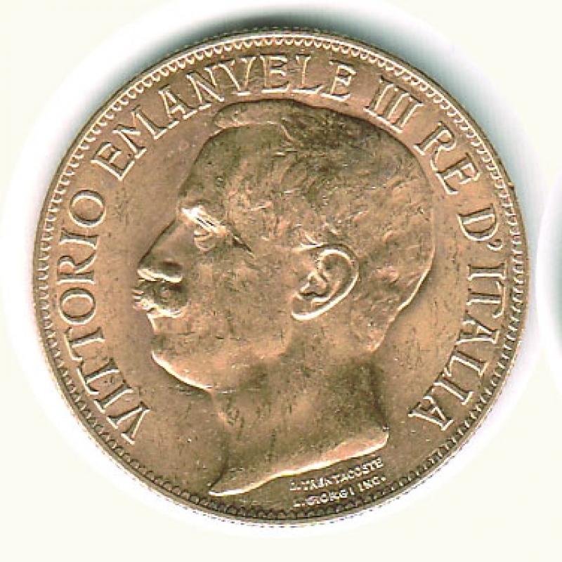 obverse: VITTORIO EMANUELE III -  50 Lire 1911.