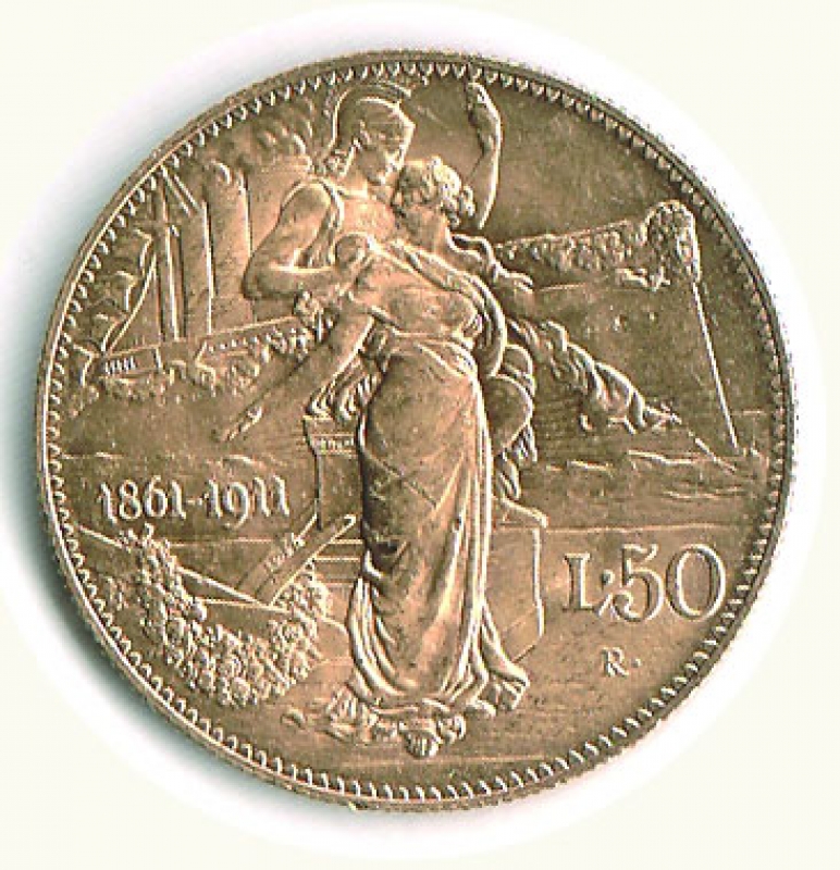 reverse: VITTORIO EMANUELE III -  50 Lire 1911.