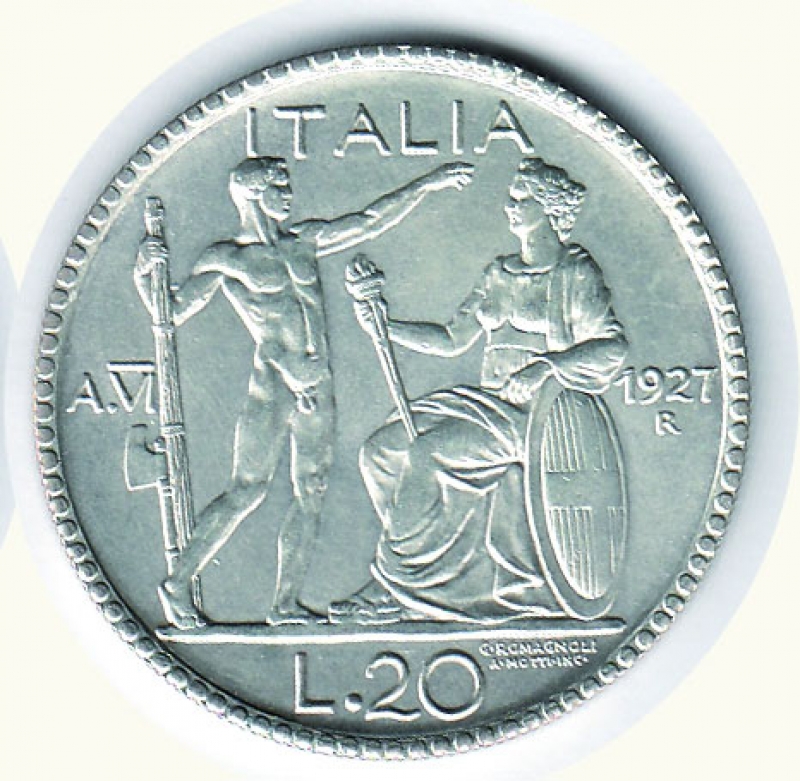 reverse: Vittorio Emanuele III - 20 Lire 1927