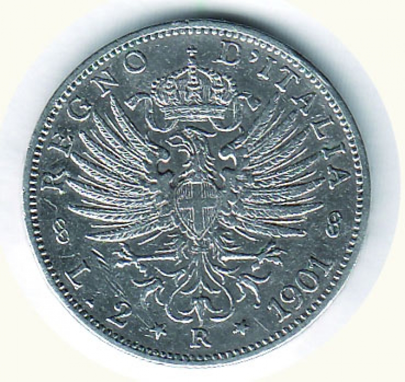 reverse: VITTORIO EMANUELE III -  2 Lire 1901.