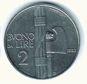 reverse: REGNO D ITALIA Vitt. Emanuele III Buono da 2 Lire 1923