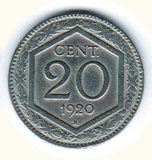 reverse: VITTORIO EMANUELE III - 20 Centesimi 1920