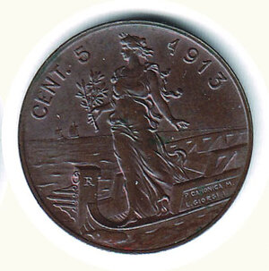 reverse: VITTORIO EMANUELE III - 5 centesimi 1913