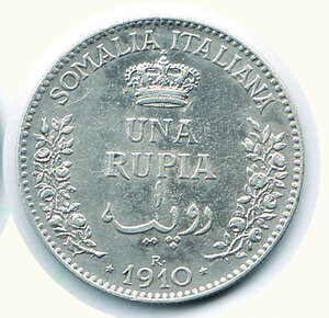 reverse: VITTORIO EMANUELE III -  Rupia 1910.