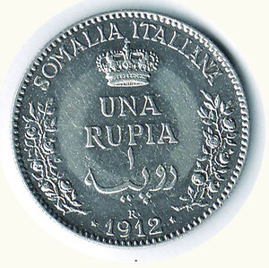 reverse: VITTORIO EMANUELE III -  Rupia 1912