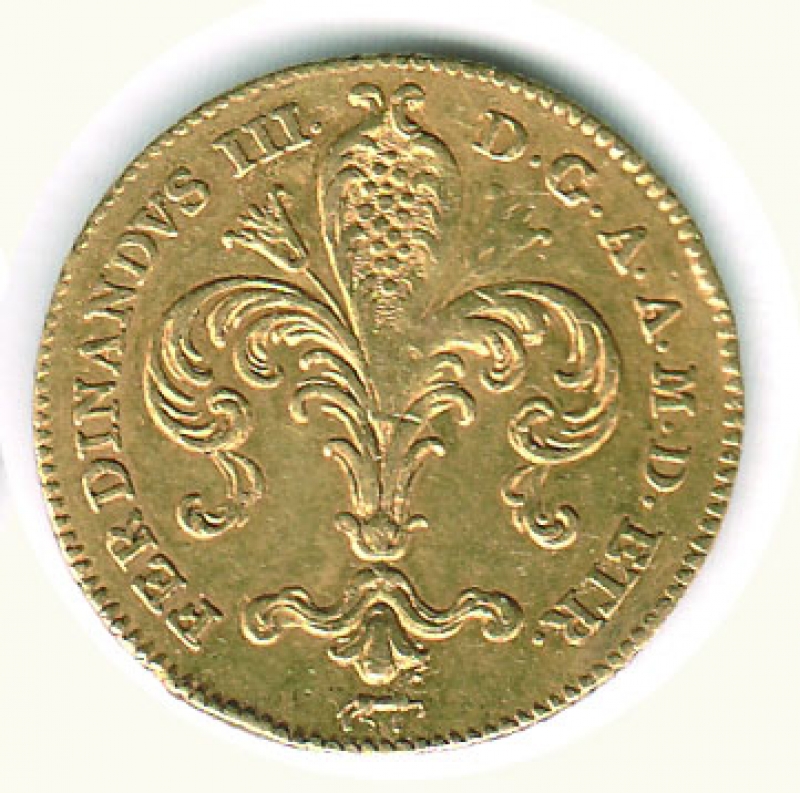 reverse: FIRENZE - Ferdinando III - Ruspone da 3 Zecchini 1800