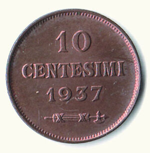 obverse: SAN MARINO - 10 Centesimi 1937