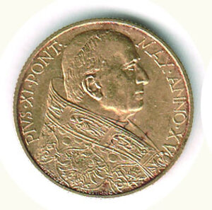 obverse: CITTA’ DEL VATICANO - Pio XI (1922-1939) - 100 Lire 1936.
