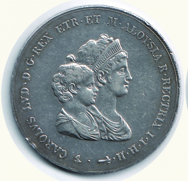 obverse: FIRENZE - Carlo Ludovico reggenza - Dena 1807.