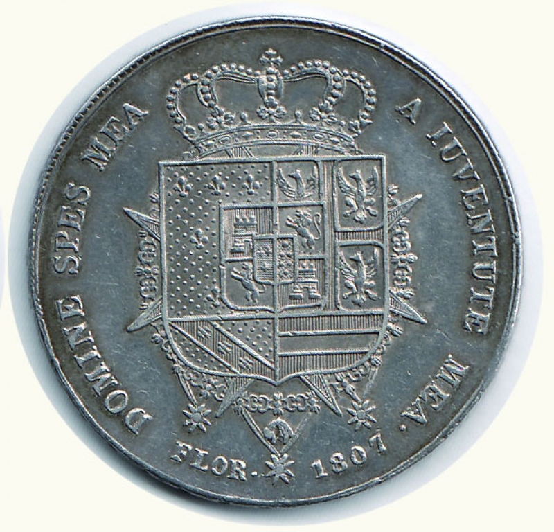 reverse: FIRENZE - Carlo Ludovico reggenza - Dena 1807.