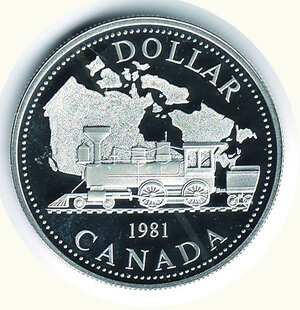 reverse: CANADA - Dollaro 1981 - Ferrovie.