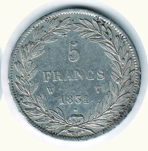 reverse: FRANCIA - Luigi Filippo - 5 Fr. 1831 - Zecca di Lille.