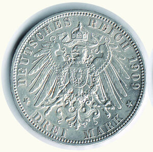 obverse: GERMANIA - Amburgo città libera - 3 Marchi 1909.
