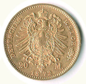 reverse: GERMANIA - Prussia Guglielmo I ( 1871-1888) - 20 Marchi 1872.
