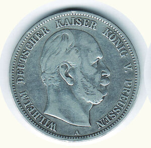 obverse: GERMANIA - Prussia - Guglielmo 5 Marchi 1876