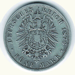 reverse: GERMANIA - Prussia - Guglielmo 5 Marchi 1876