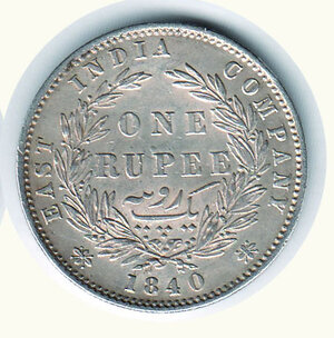 reverse: INDIA - Compagnia delle Indie Orientali - Vittoria - Rupia 1840.