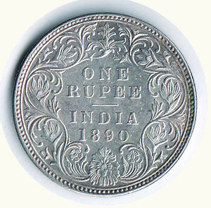 reverse: INDIA - Protettorato Britannico - Vittoria - Rupia 1890.