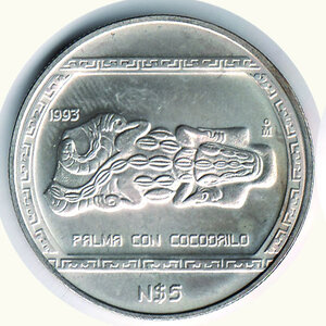 obverse: MESSICO - Oncia 1993 - Palma con coccodrillo.