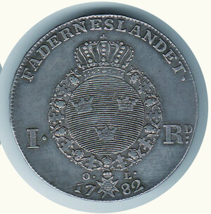 reverse: SVEZIA Gustavo III - 1 Riksdaler 1782
