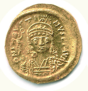 obverse: GIUSTINO II (565-578) - Solido - Fondi lucenti.