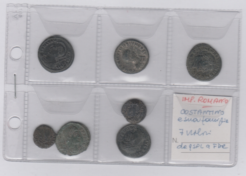 obverse: IMPERO ROMANO - 7 monete di Costantino e famiglia