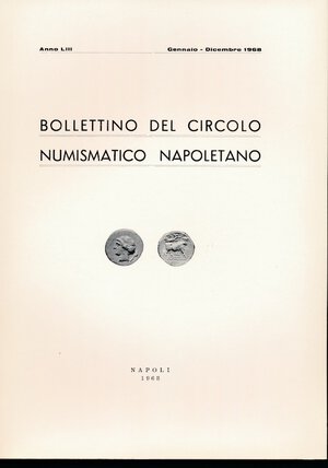 obverse: A.A.V.V. - Bollettino del Circolo Numismatico Napoletano 1968. Napoli, pp. 80. Ottimo stato.