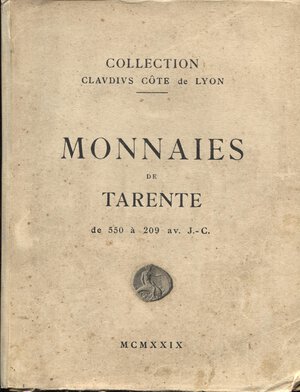obverse: RATTO RODOLFO – Lugano 28/29-1-1929. Collection Claude Cote de Lyon, monnaies de Tarente. pp. 42, nn. 611. tavv. 19. Ril. ed sciupata interno buono stato raro.