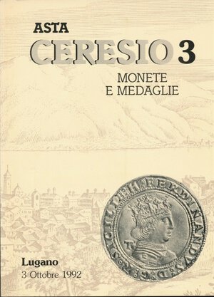 obverse: Ceresio - Lugano Asta 3 Ottobre 1992. Importante Serie di monete Napoletane. Monete Greche - Romane - Italiane – Svizzere. Ottimo stato.