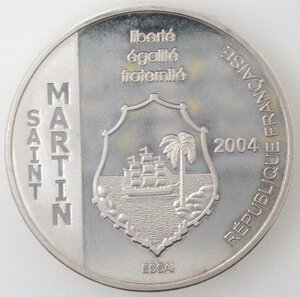 obverse: Saint Martin. 1 e 1/2 Euro 2004. Ag 999. 