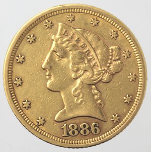 obverse: USA. 5 Dollari Liberty 1886. Au. 