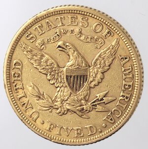 reverse: USA. 5 Dollari Liberty 1886. Au. 