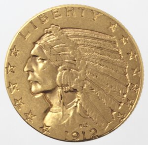 reverse: USA. 5 Dollari Indian Head 1912. Au. 