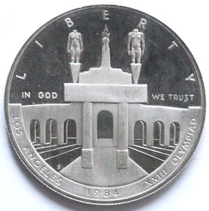 reverse: USA. Dollaro 1984. Olimpiadi Los Angeles. Ag.